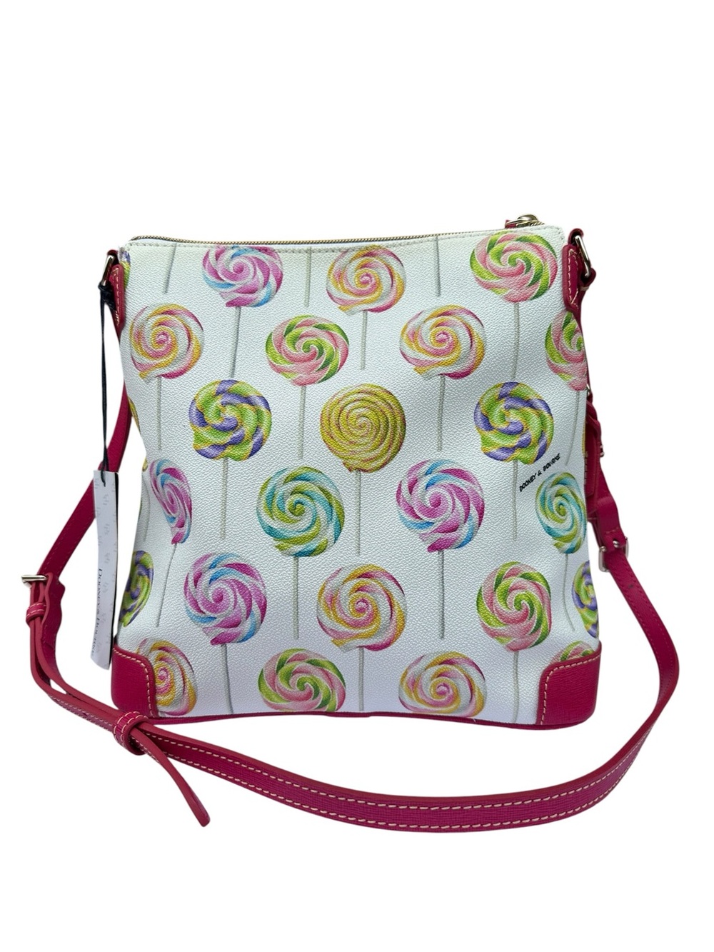 RARE Dooney & Bourke Lollipop Swirl Coated Cotton Letter Carrier Crossbody Purse - Picture 2 of 15